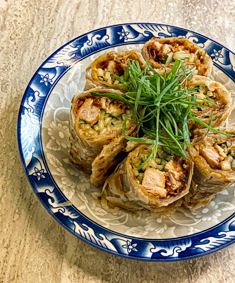 Scallion Pancake Crispy Chicken Wrap 🌶